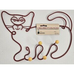 Kitty CAT Key Holder Hooks Metal Red Whimsical Wall Mount Children's Hanger